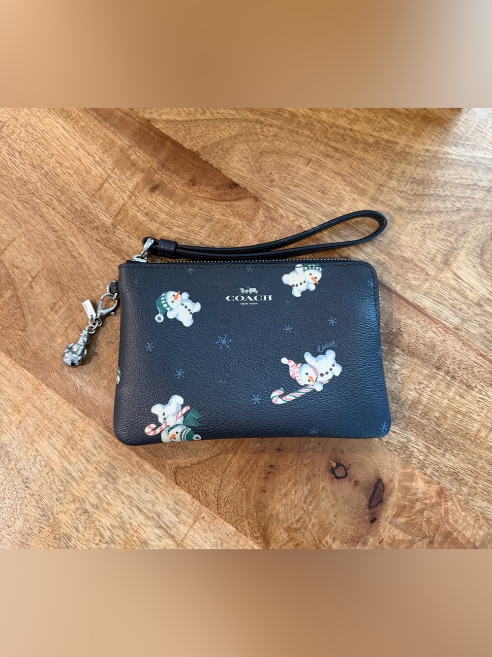 Coach Snowman Wristlet with Snowman Print and Snowman Tag NWOT ☃️
